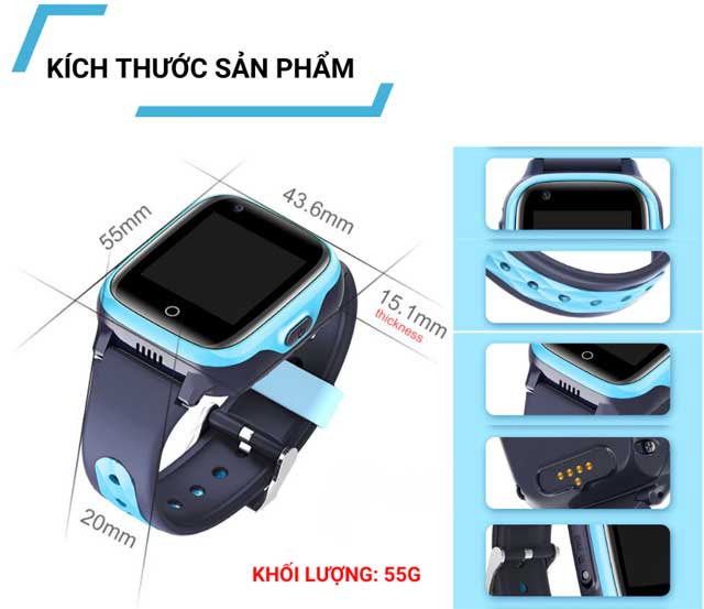 Đồng Hồ Thông Minh Trẻ Em D31 - Gọi Video, Định Vị GPS, Kháng Nước, Hỗ Trợ Tiếng Việt