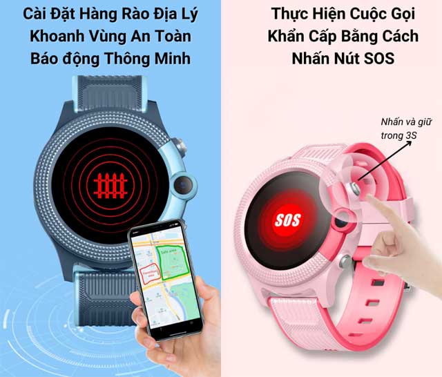Đồng Hồ Thông Minh Trẻ Em D36 – Nghe Gọi 2 Chiều, Video Call, Định Vị GPS, Kháng Nước